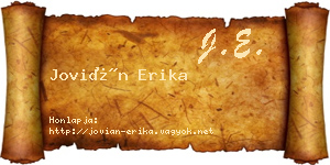 Jovián Erika névjegykártya